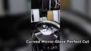 Five-axis laser cutting machine Cutting of curved rearview mirror glass