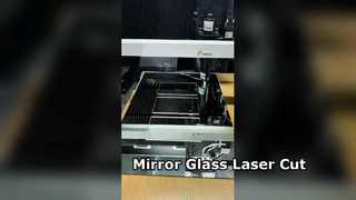 3mm mirror glass laser cutting with irregular shape and hole cutting