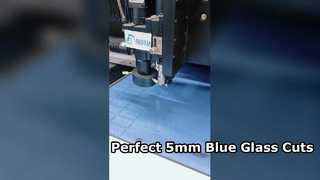 5mm blue glass laser cutting rectangle