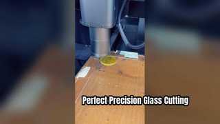 On site shooting of colored glass laser cutting