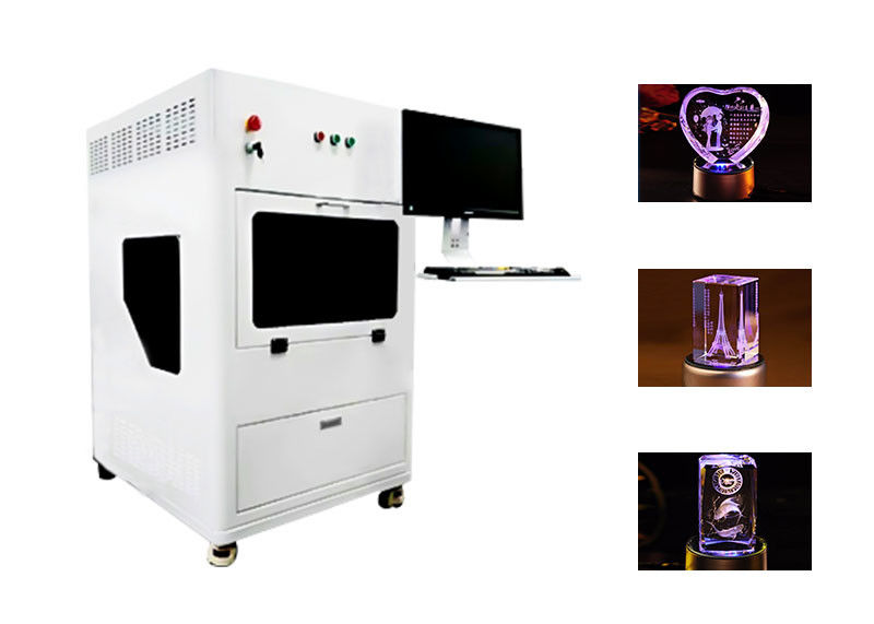 White 3D Crystal Laser Engraving Machine  For Crystal And Glass Engraving